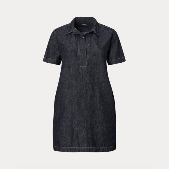 NWT Lauren Ralph Lauren Black Label Denim Shift Shirt Dress in Indigo Blue, XXL - Picture 1 of 12